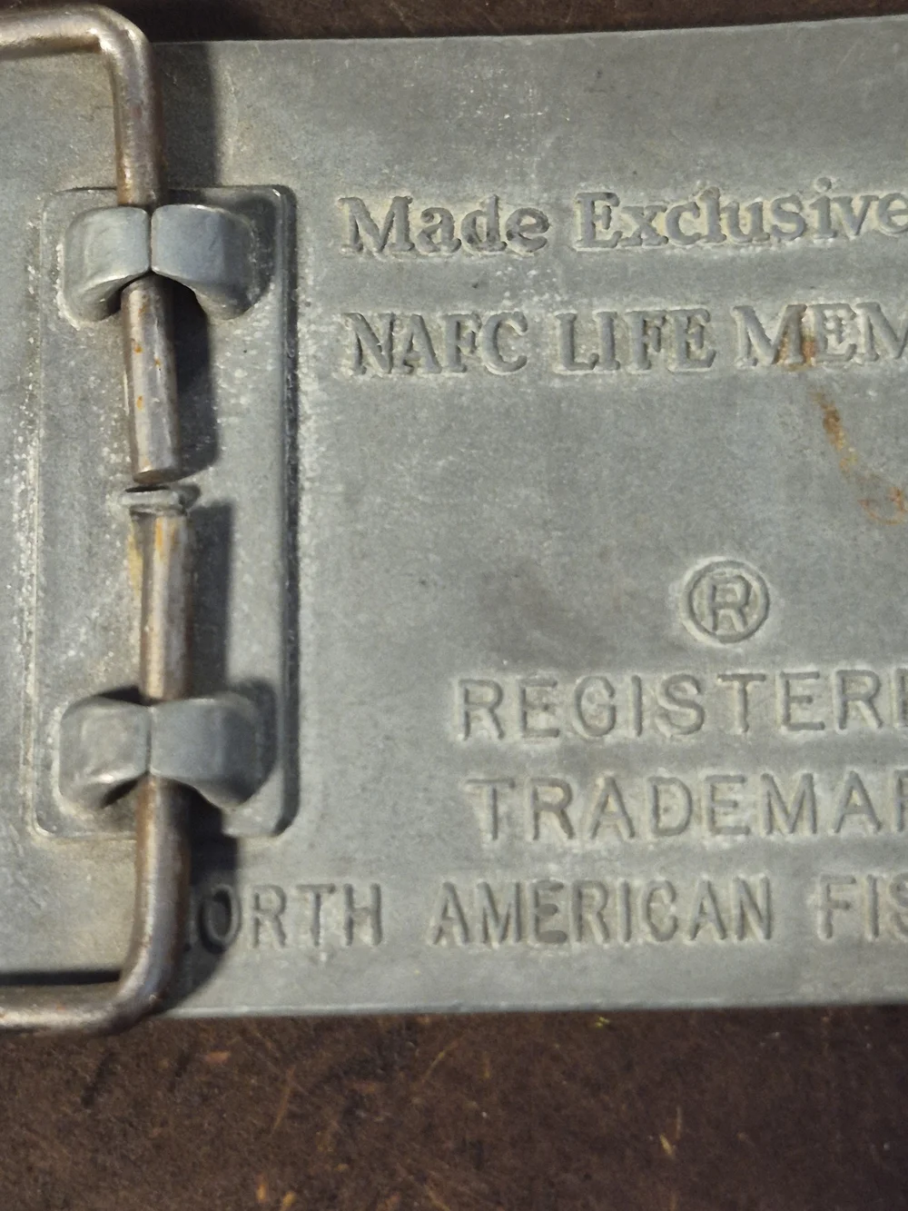 Vintage North American Fishing Club Life Member Joseph Geren Belt Buckle 1091